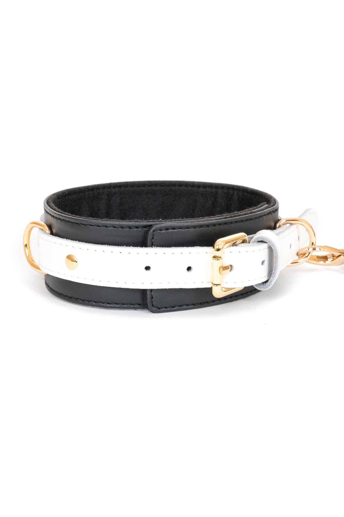 Black'n'White Leather Choker - Elinlatex