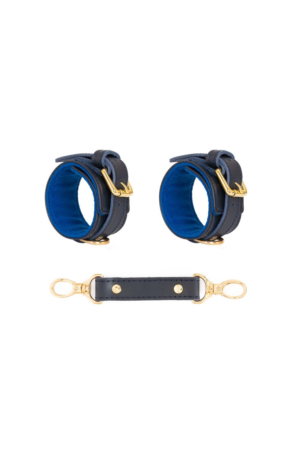 Bracelets for wrists, for ankles. Restraint Bondage with standard leather connector - Elinlatex