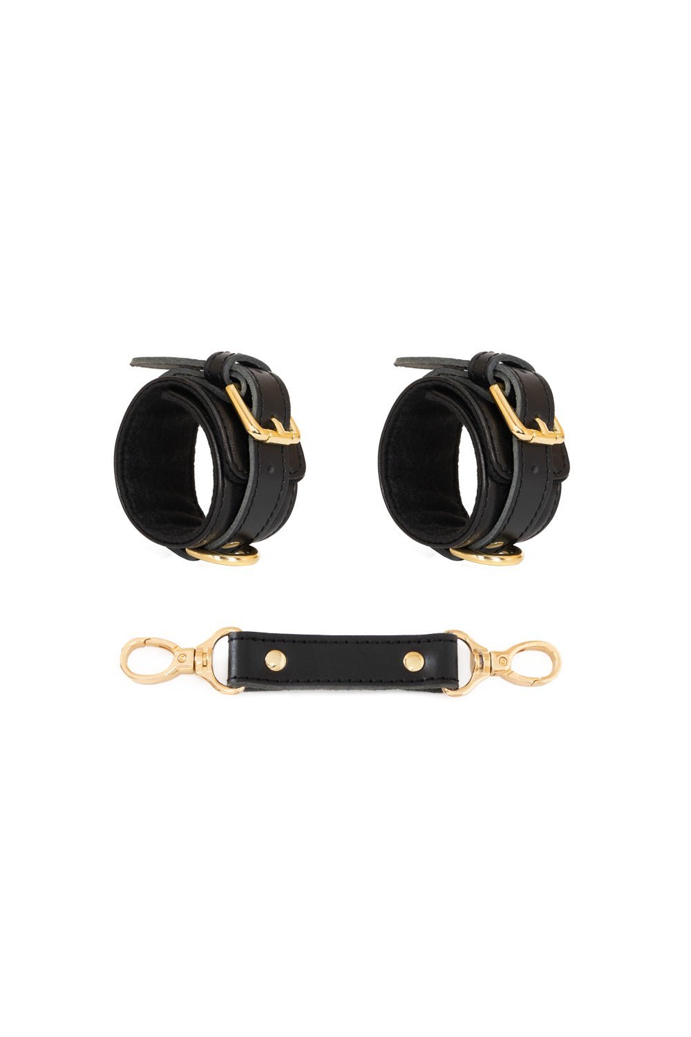 Bracelets for wrists, for ankles. Restraint Bondage with standard leather connector - Elinlatex