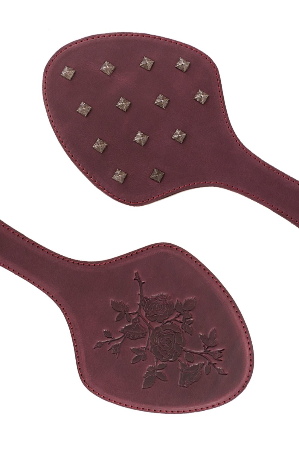 CRAZY HORSE Leather Spanking Paddle with Spikes - Elinlatex