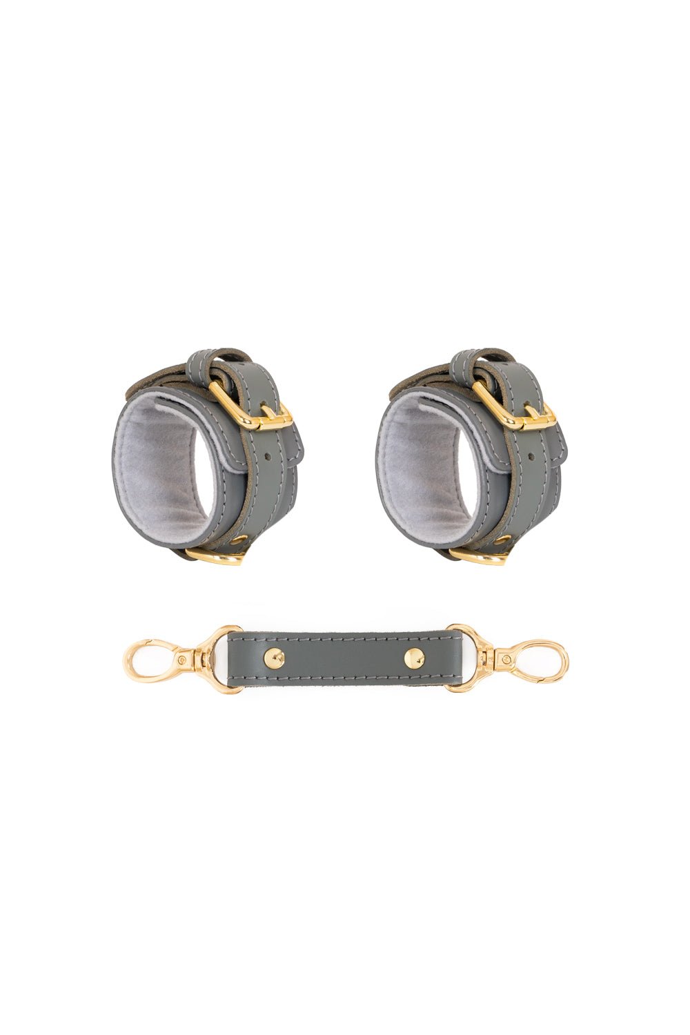 Cuffs for wrists, for ankles. Restraint Bondage with standard leather connector - Elinlatex