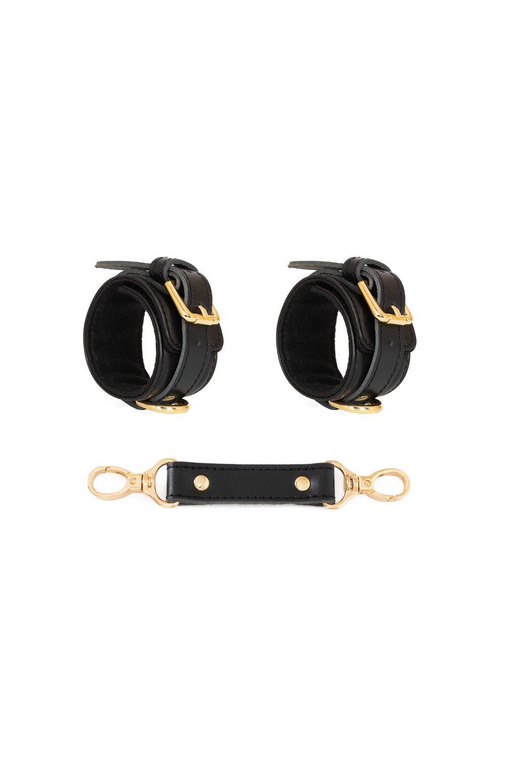 Cuffs for wrists, for ankles. Restraint Bondage with standard leather connector - Elinlatex