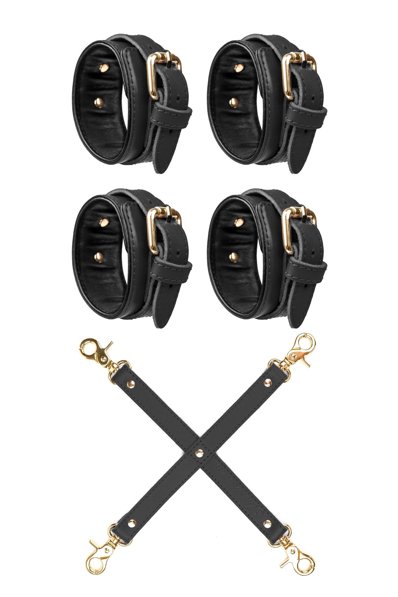 Cuffs set with 4 - way strap connector - Elinlatex