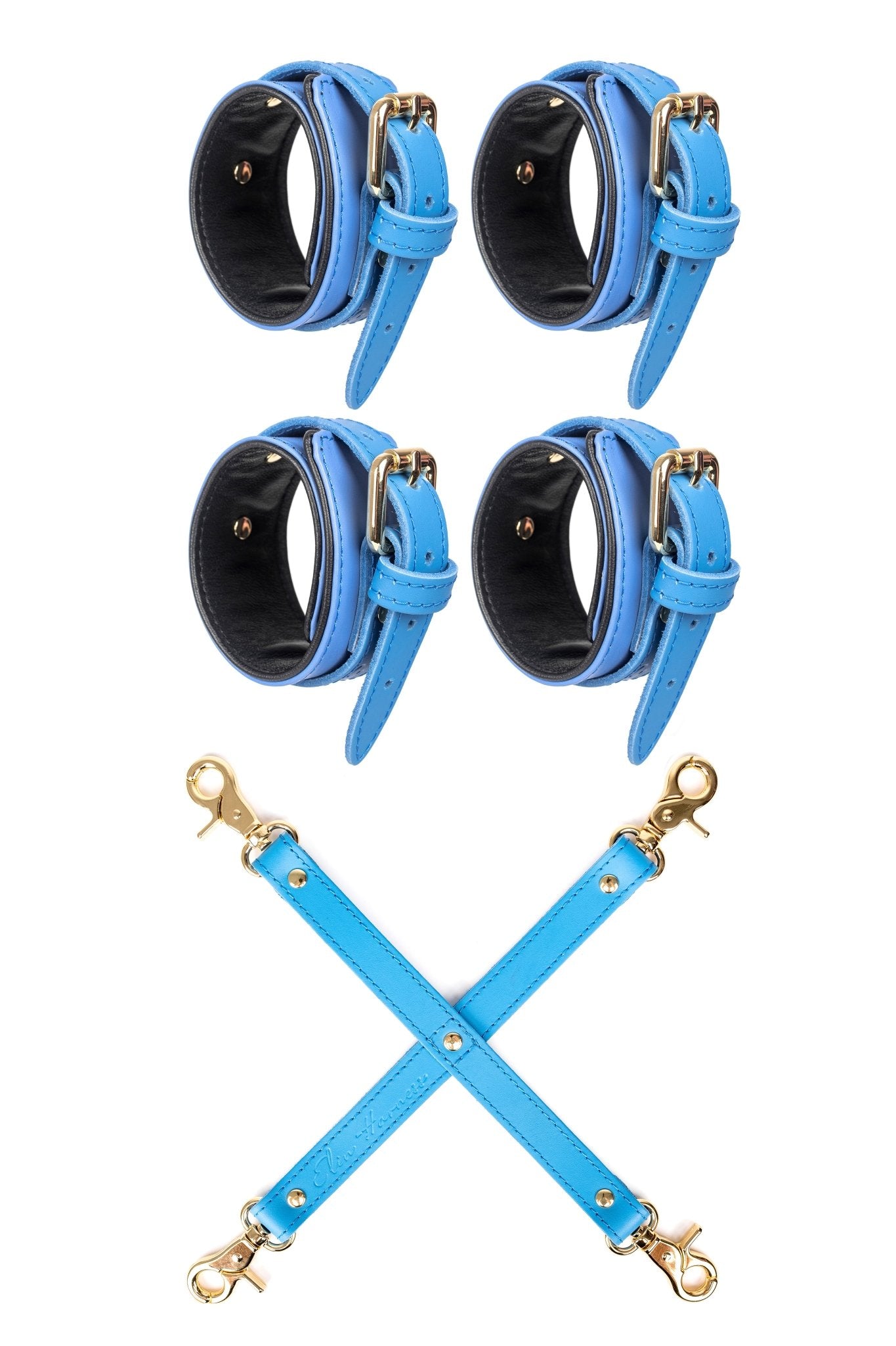 Cuffs set with 4 - way strap connector - Elinlatex