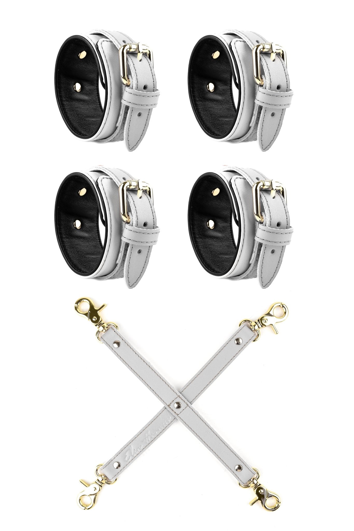 Cuffs set with 4 - way strap connector - Elinlatex