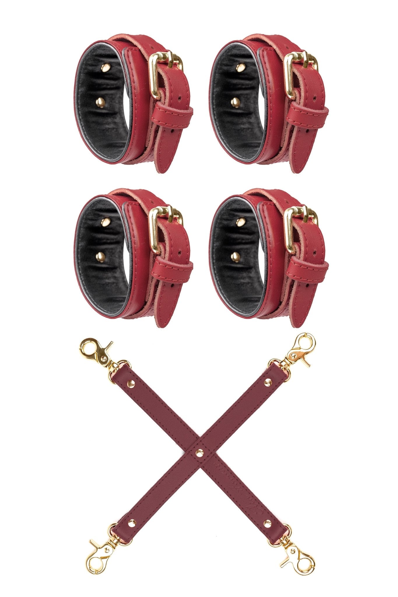 Cuffs set with 4 - way strap connector - Elinlatex