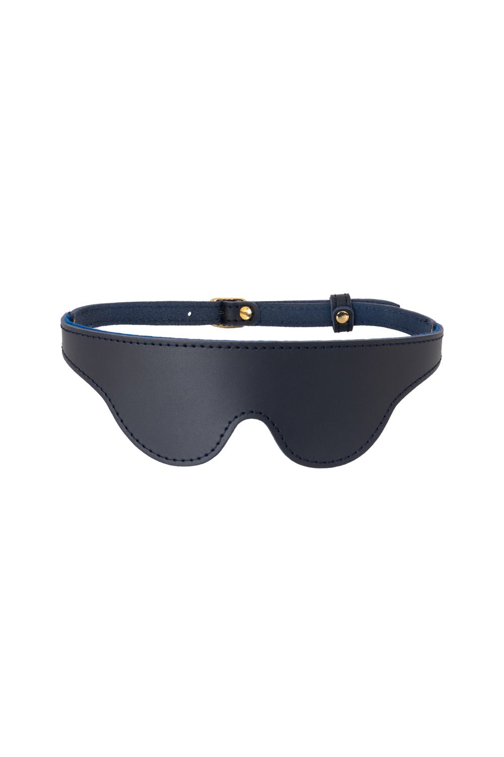 Dark Blue Leather blindfold, eye mask - Elinlatex