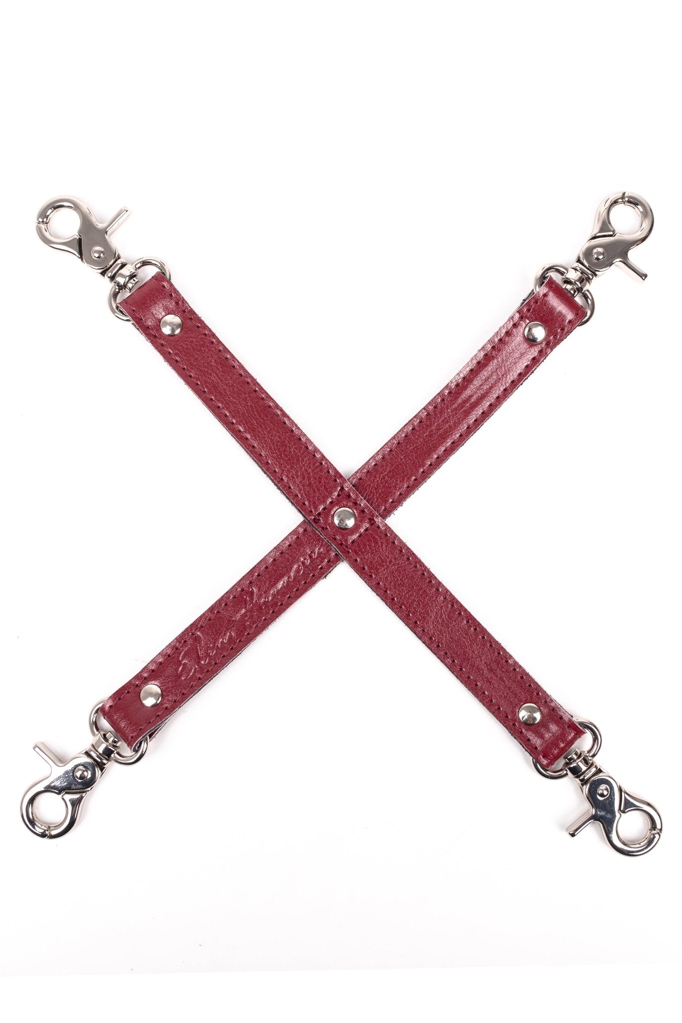 Faux leather 4 - way Strap Connector. Pink - Elinlatex