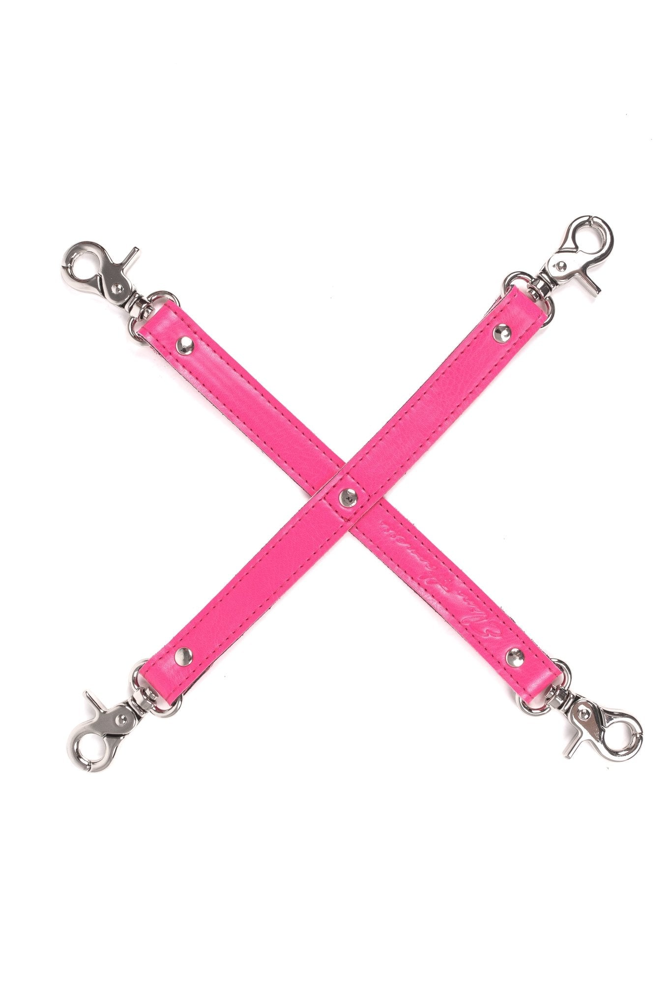 Faux leather 4 - way Strap Connector. Pink - Elinlatex