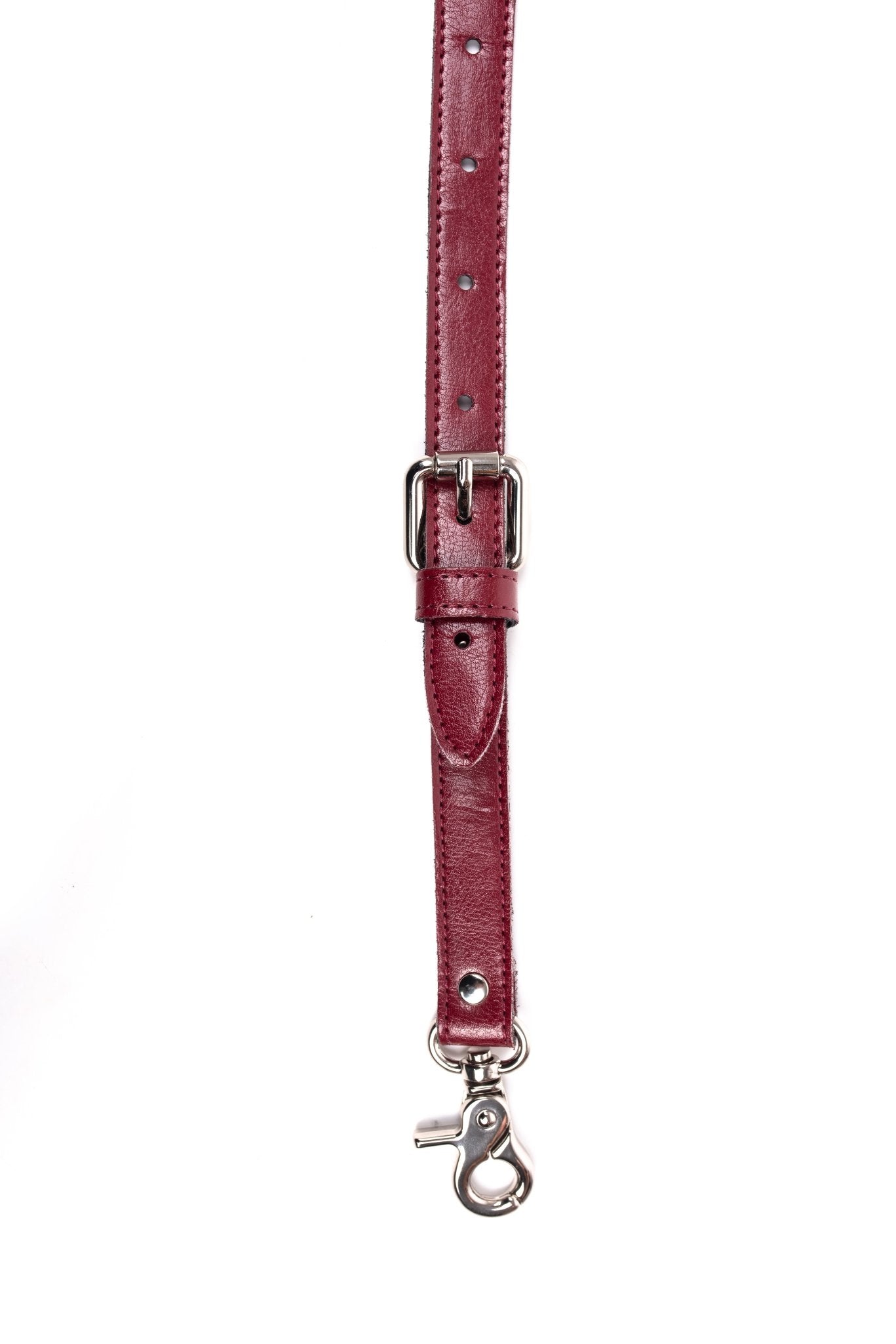 Faux Leather Adjustable Restraint Connector. Burgundy - Elinlatex