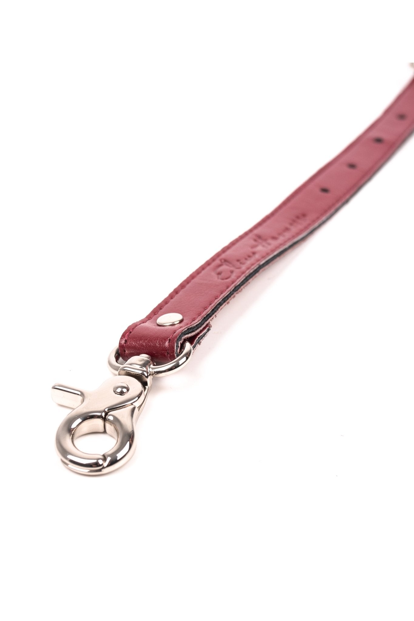 Faux Leather Adjustable Restraint Connector. Burgundy - Elinlatex