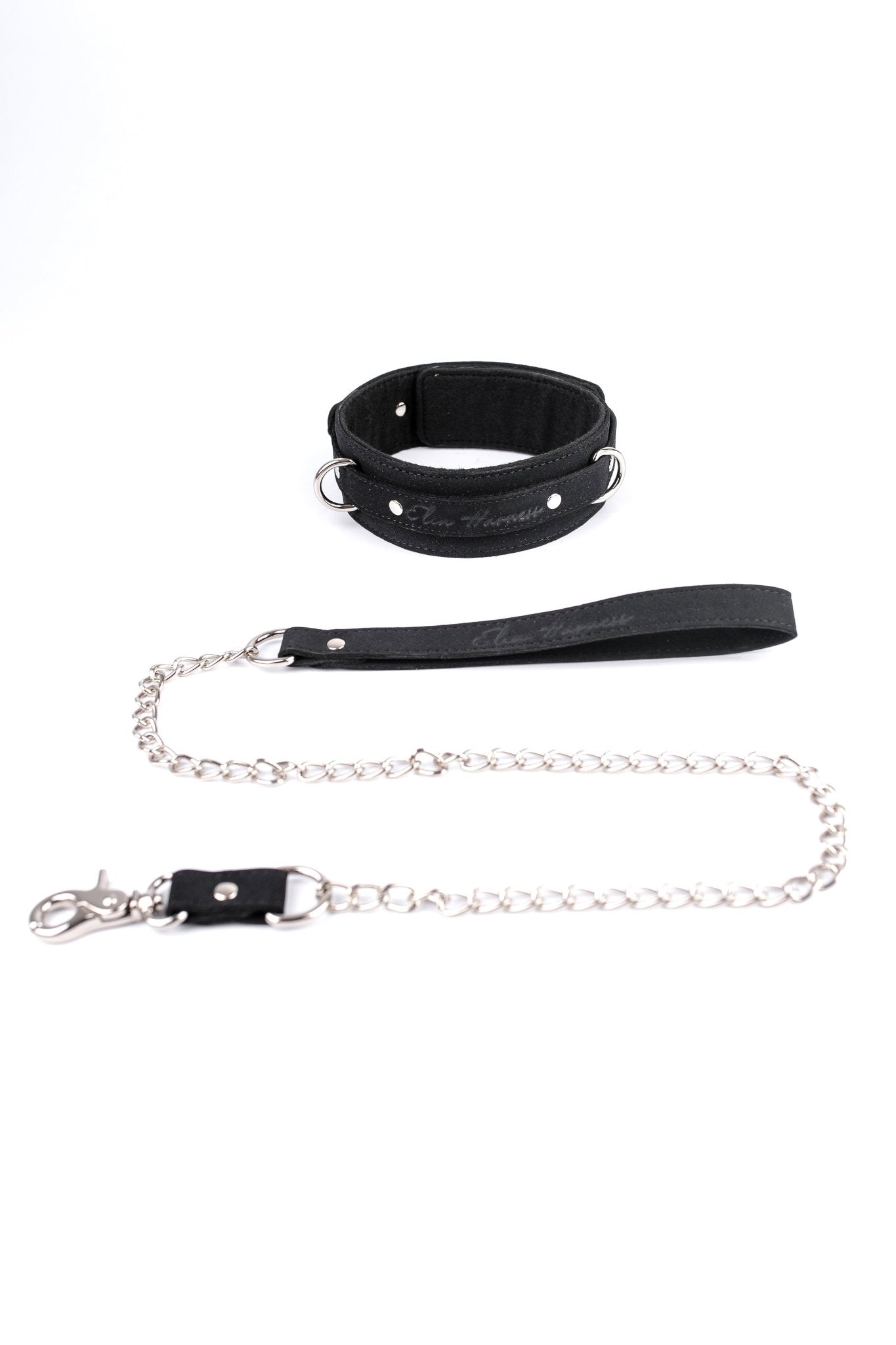 Faux Leather Choker with Chain leash - Elinlatex