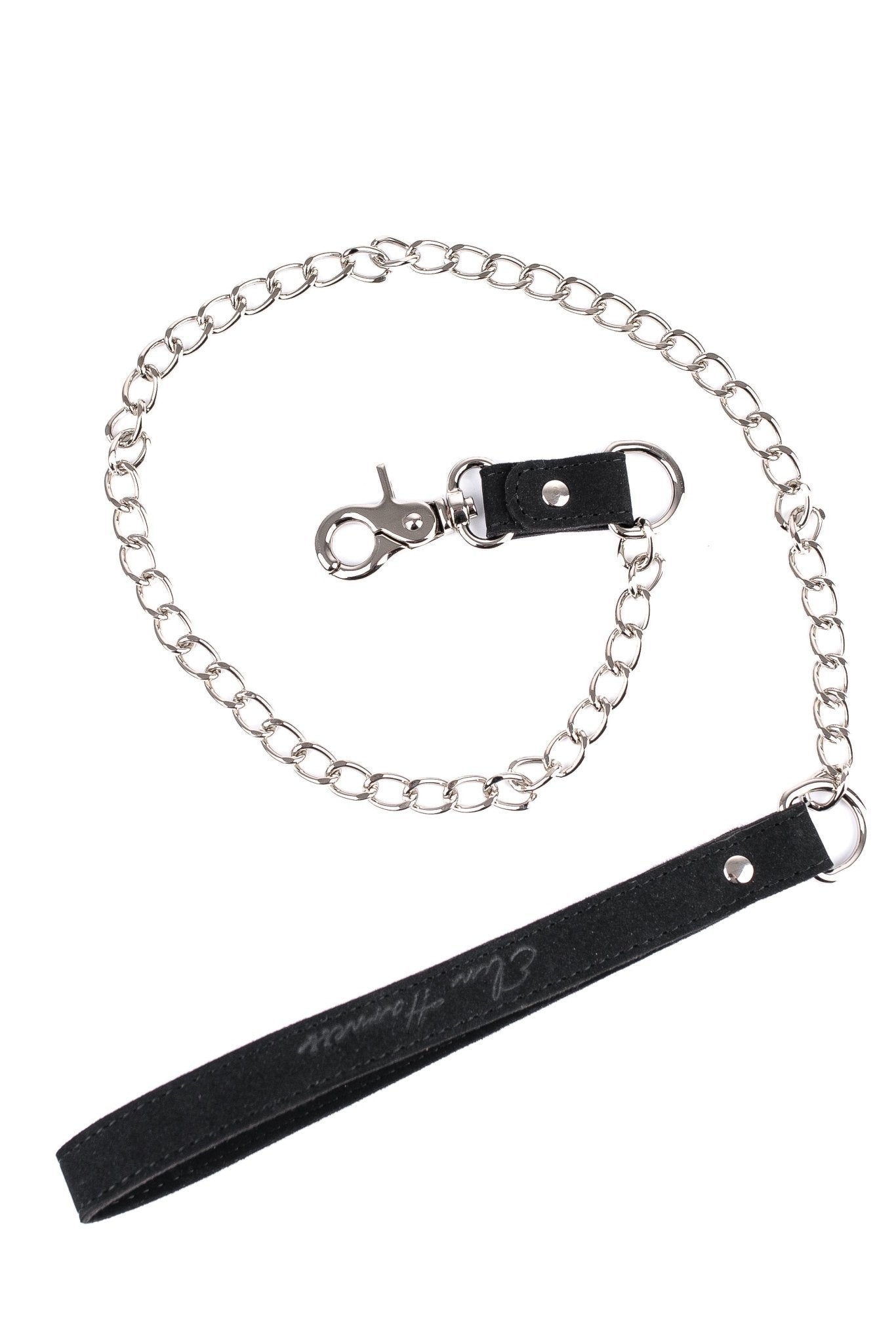 Faux Leather Choker with Chain leash - Elinlatex