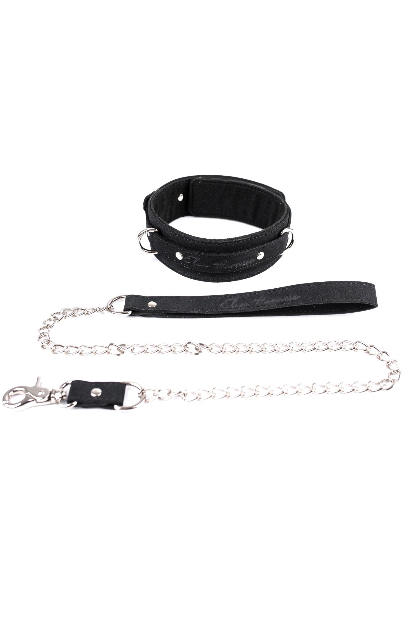 Faux Leather Choker with Chain leash - Elinlatex