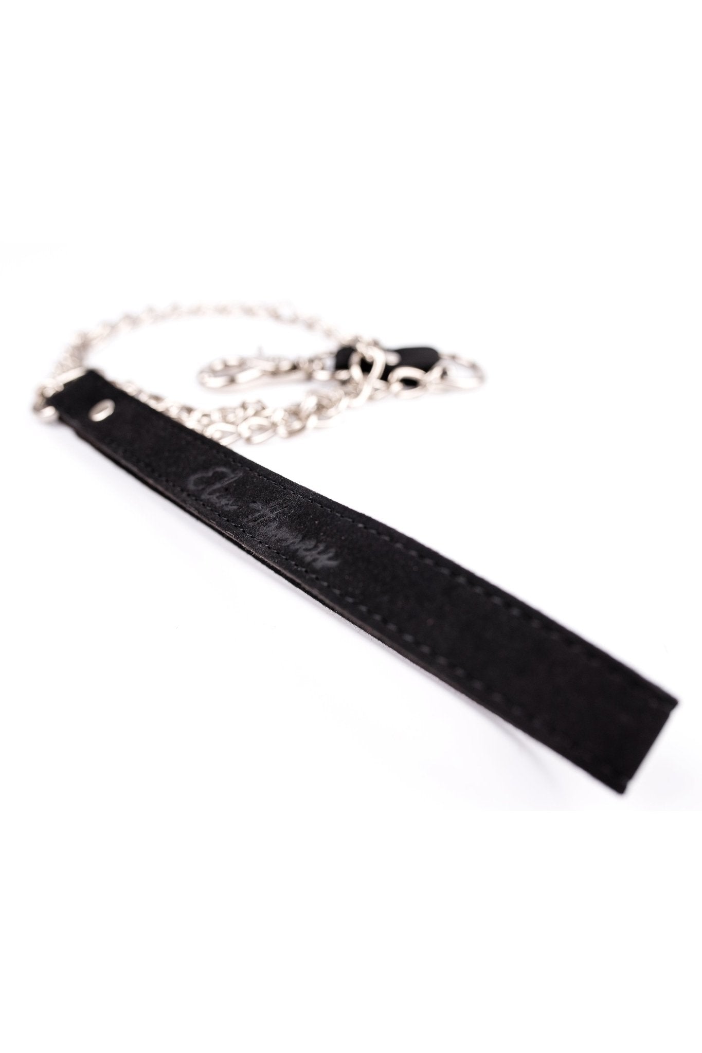 Faux Leather Choker with Chain leash - Elinlatex