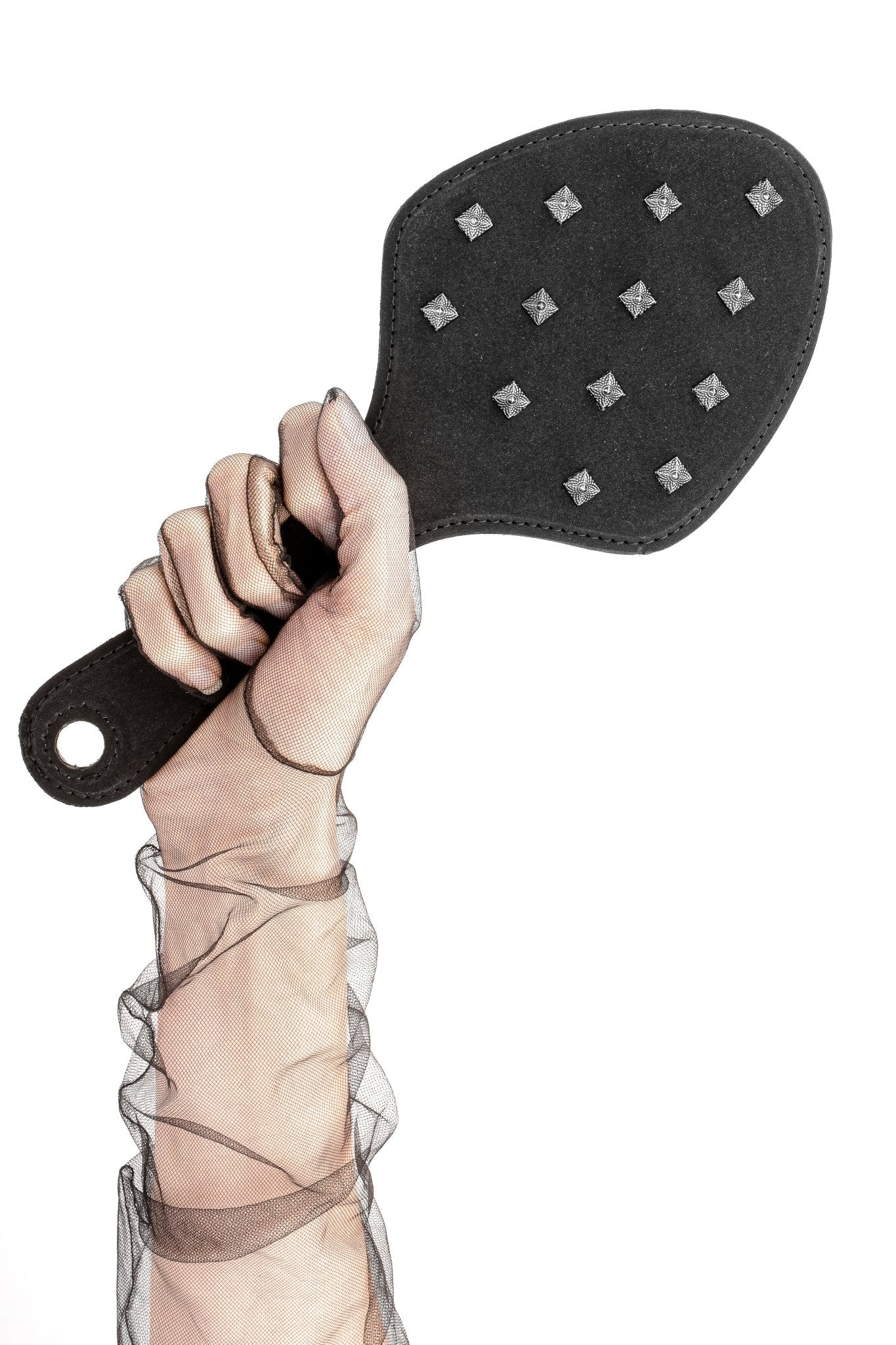 Faux Leather Spanking Paddle with Spikes - Elinlatex