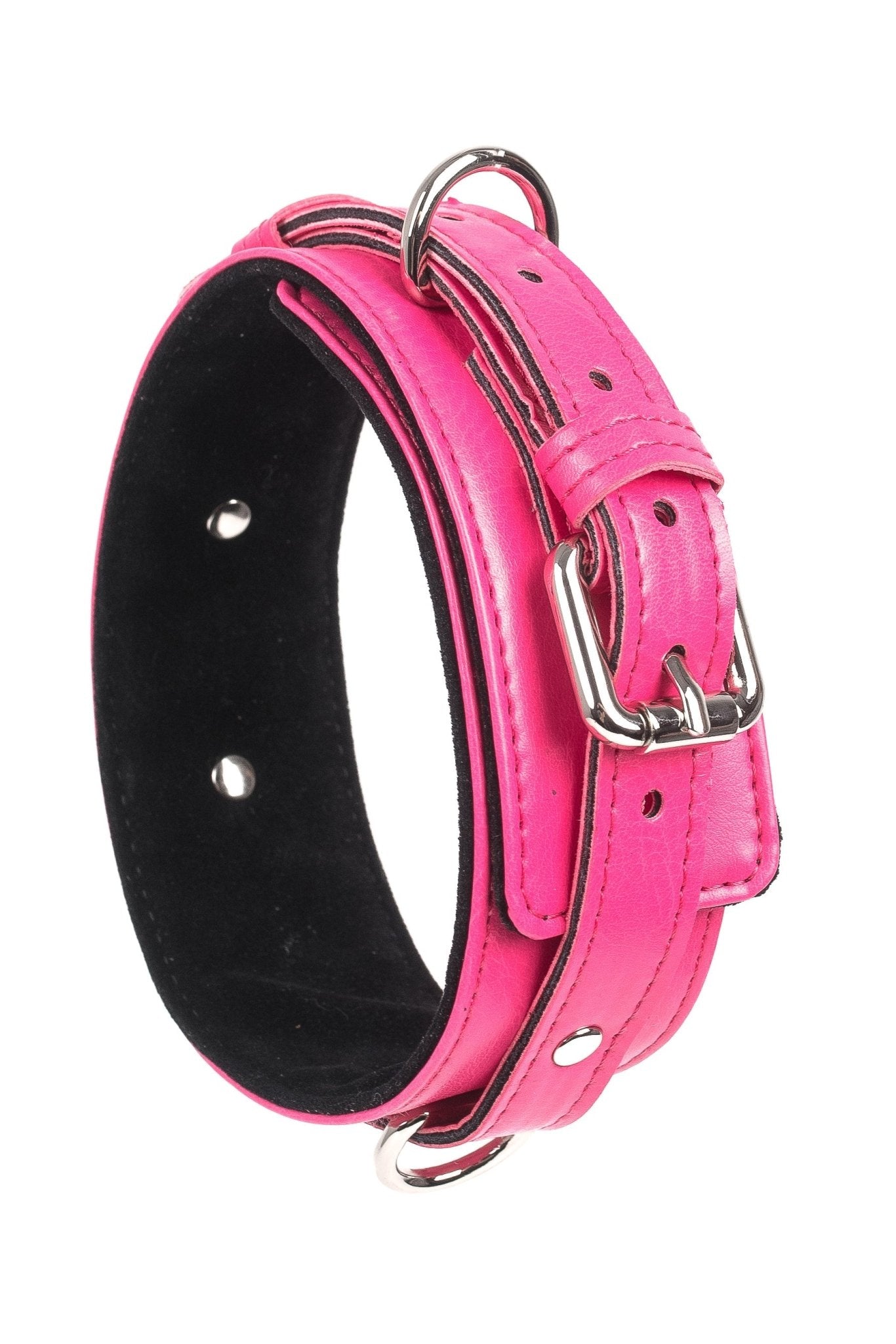 Faux Leather Vegan Collar. Pink - Elinlatex