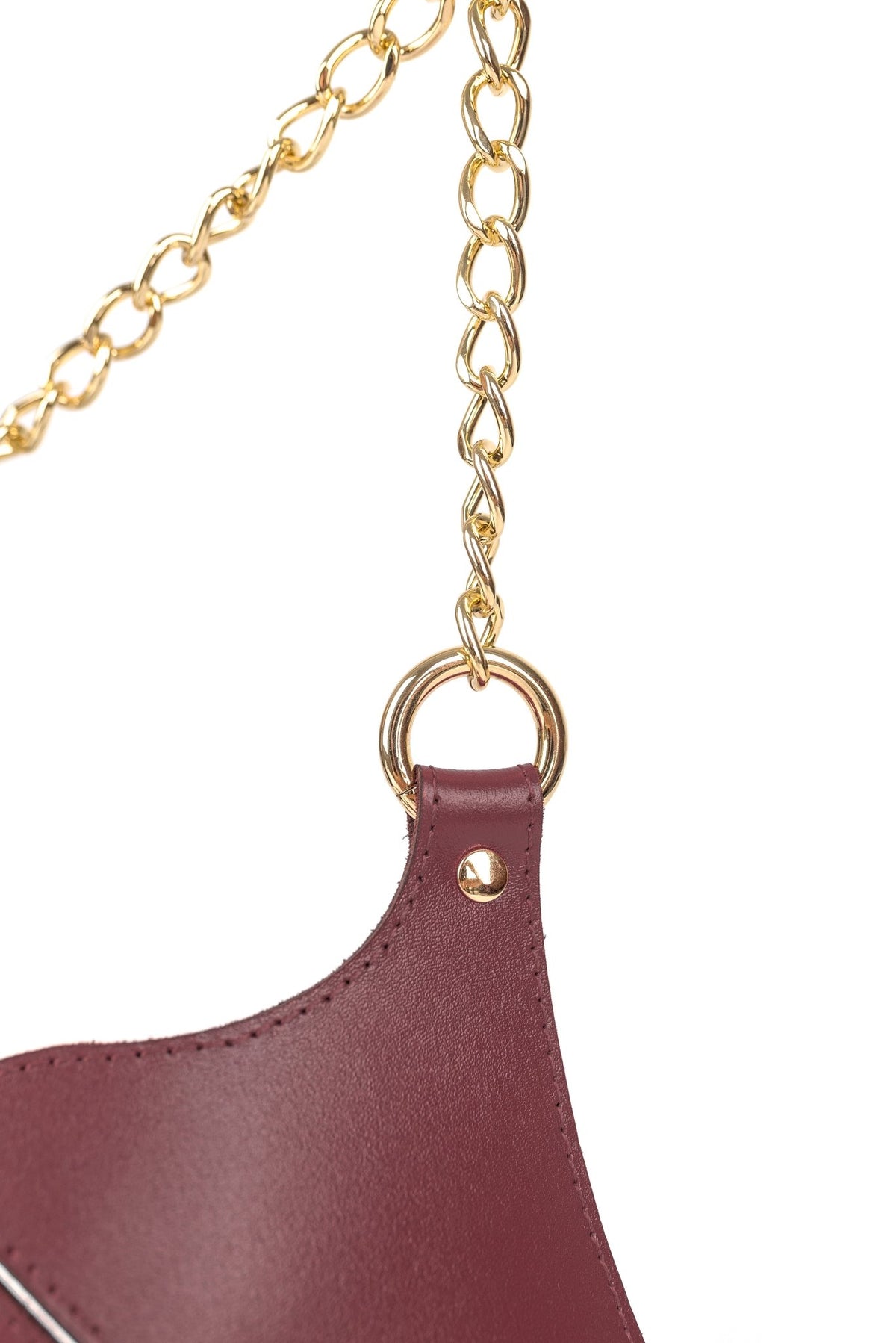 Freyja Leather Bra. Burgundy - Elin Latex