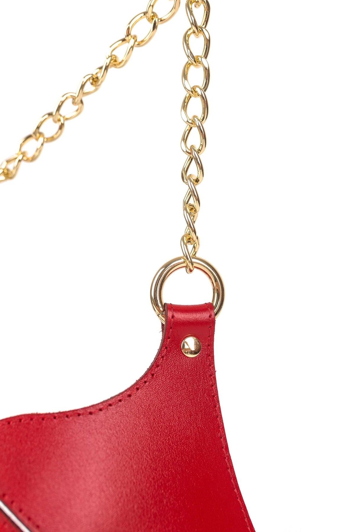 Freyja Leather Bra. Red - Elin Latex