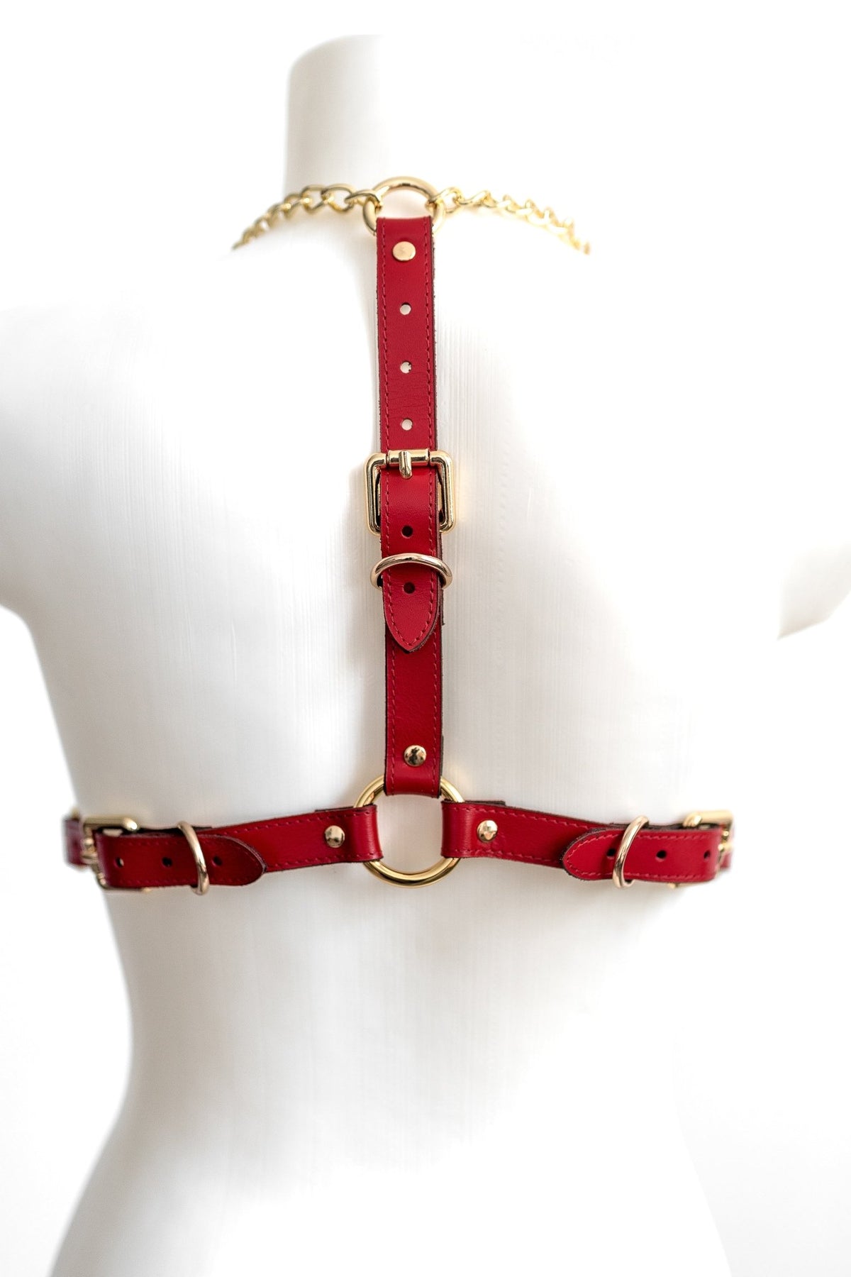 Freyja Leather Bra. Red - Elin Latex