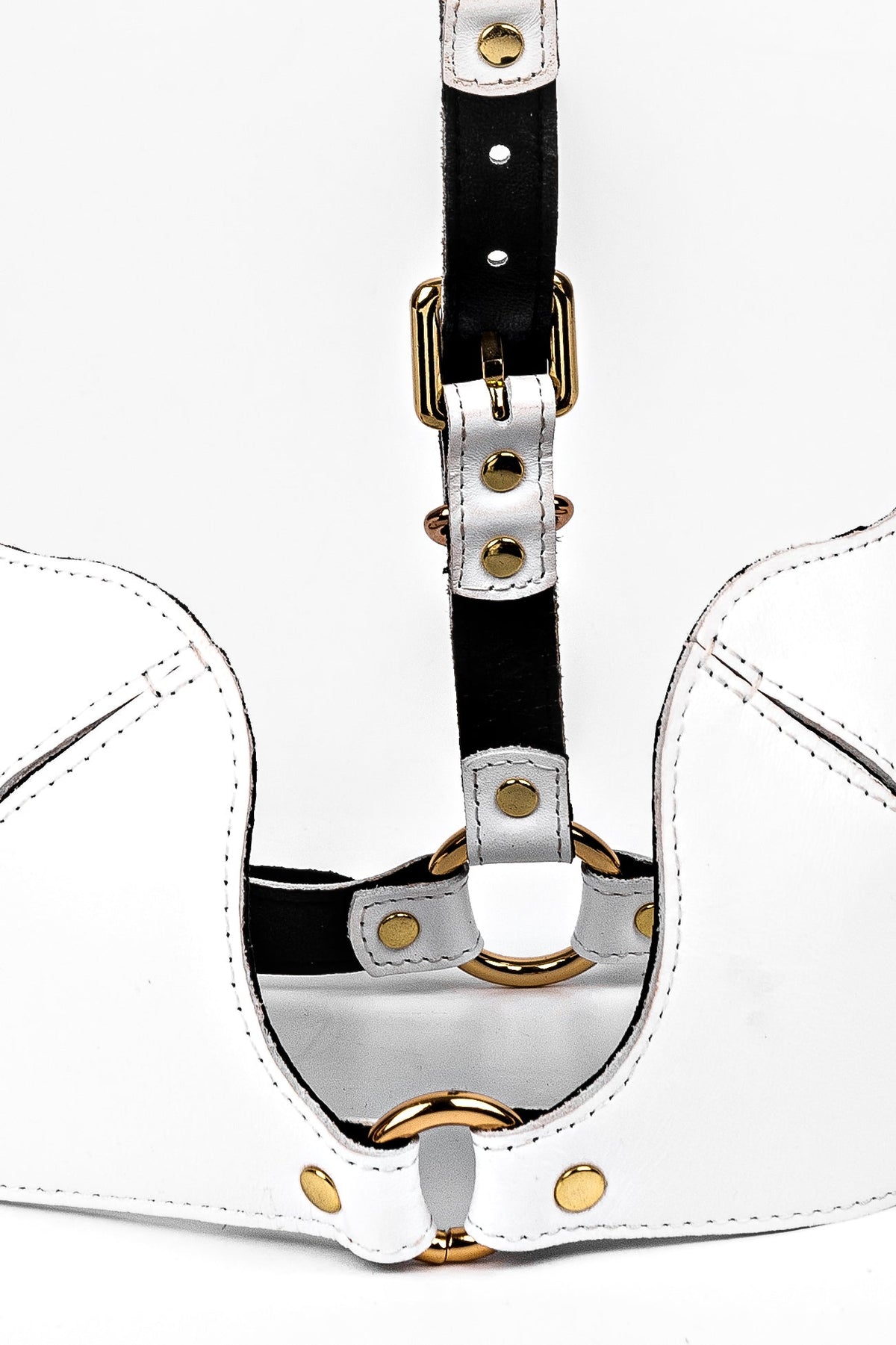 Freyja Leather Bra. White - Elin Latex
