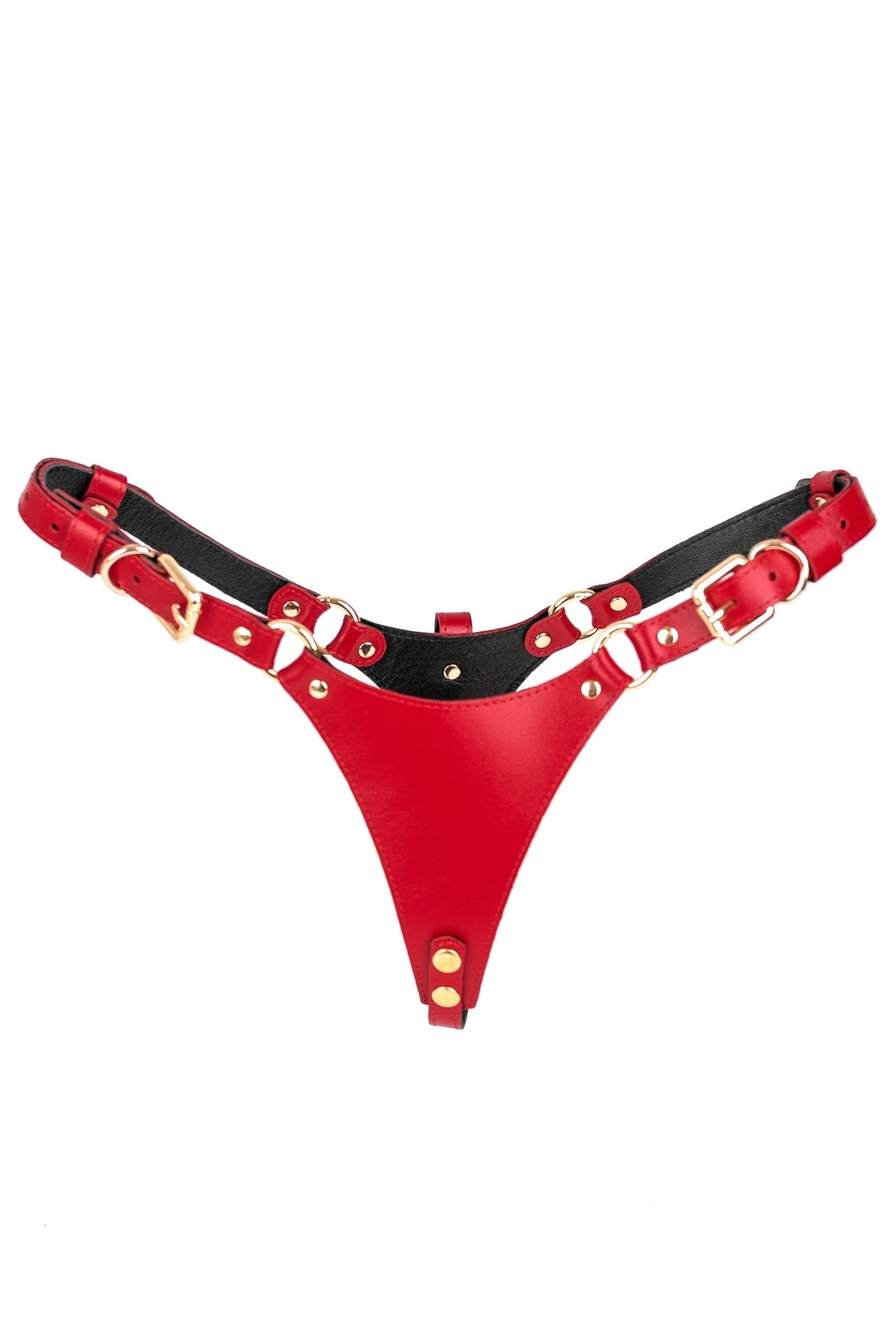 Freyja Leather Panties Lacquered. Burgundy - Elinlatex