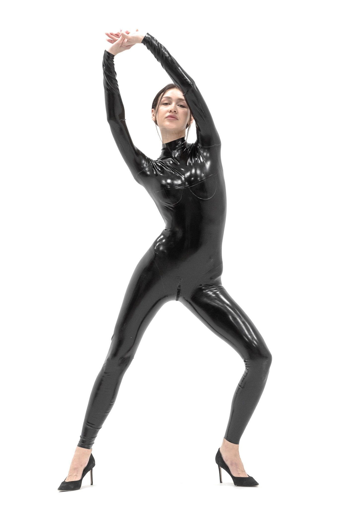 Full Body Black Latex Catsuit - Elinlatex