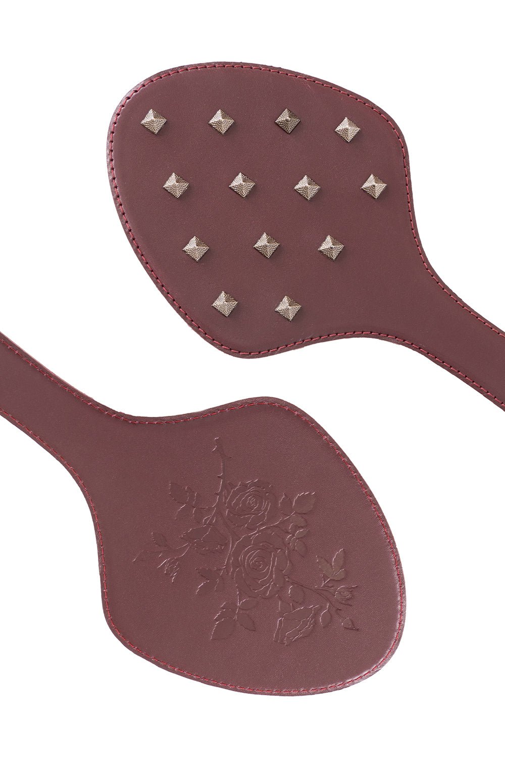 Genuine Leather Spanking Paddle with Spikes - Elinlatex