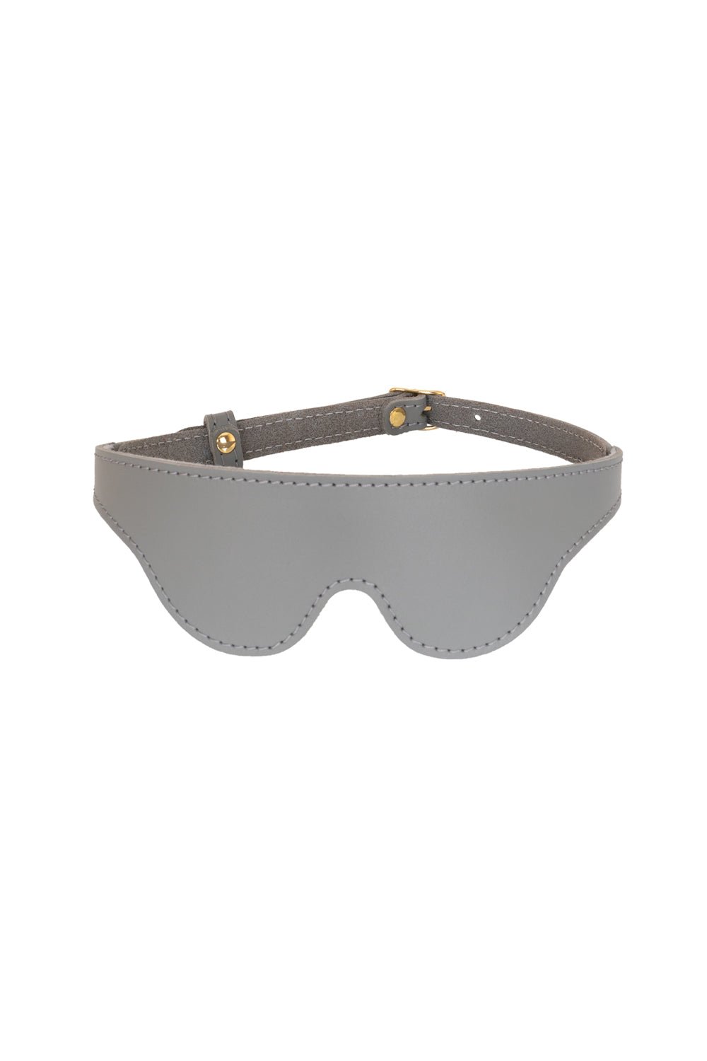 Gray Leather blindfold, eye mask - Elinlatex