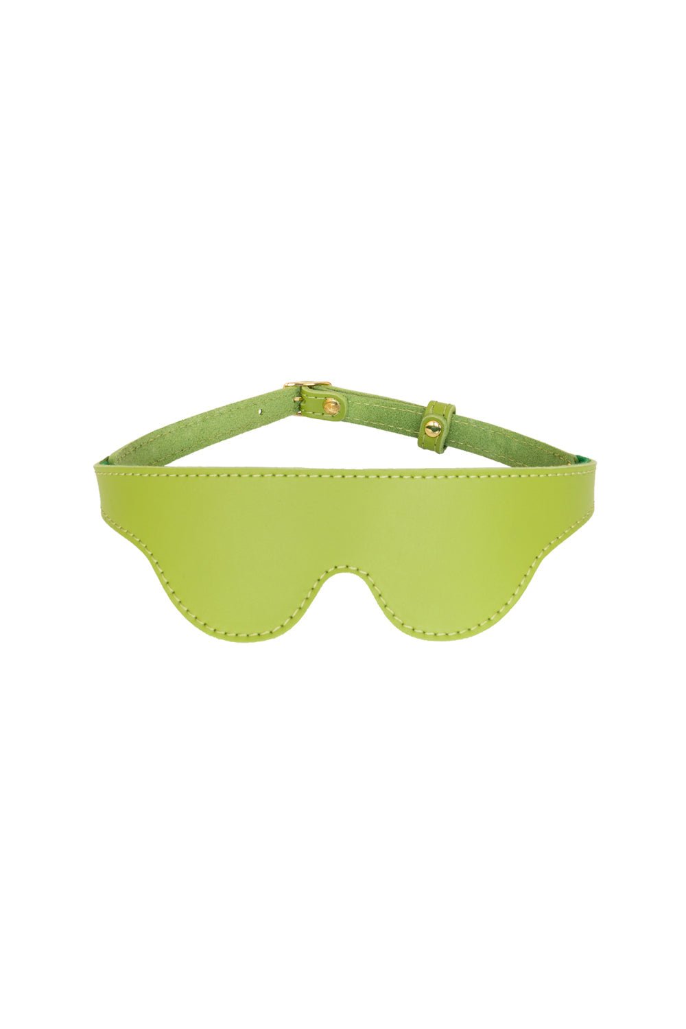 Green Leather blindfold, eye mask - Elinlatex