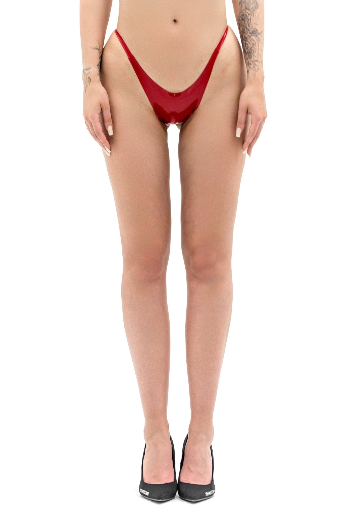 High - Cut Latex Bikini Tina01. Red - Elinlatex