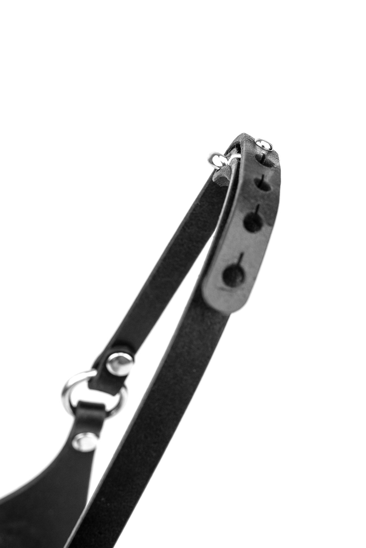 Infinity Open-crotch Leather Panties. Black - Elin Latex