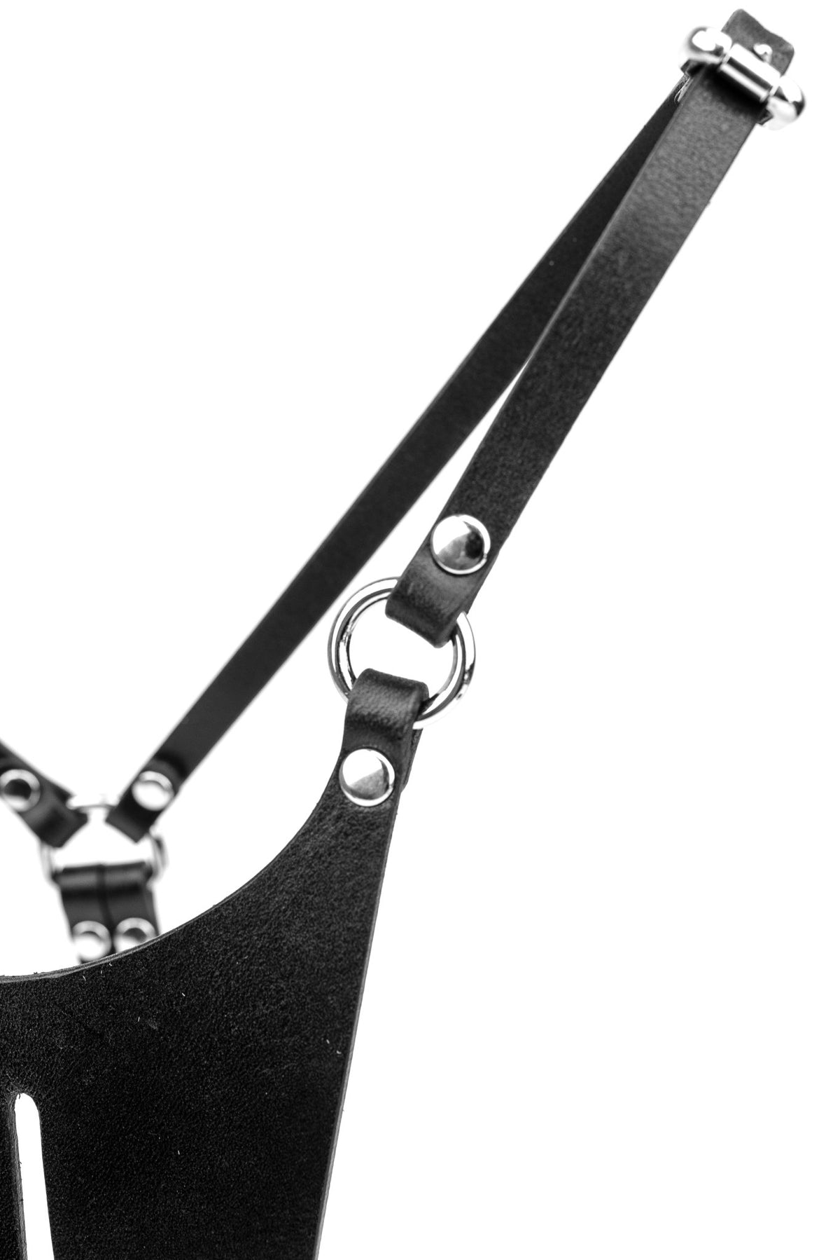 Infinity Open-crotch Leather Panties. Black - Elin Latex