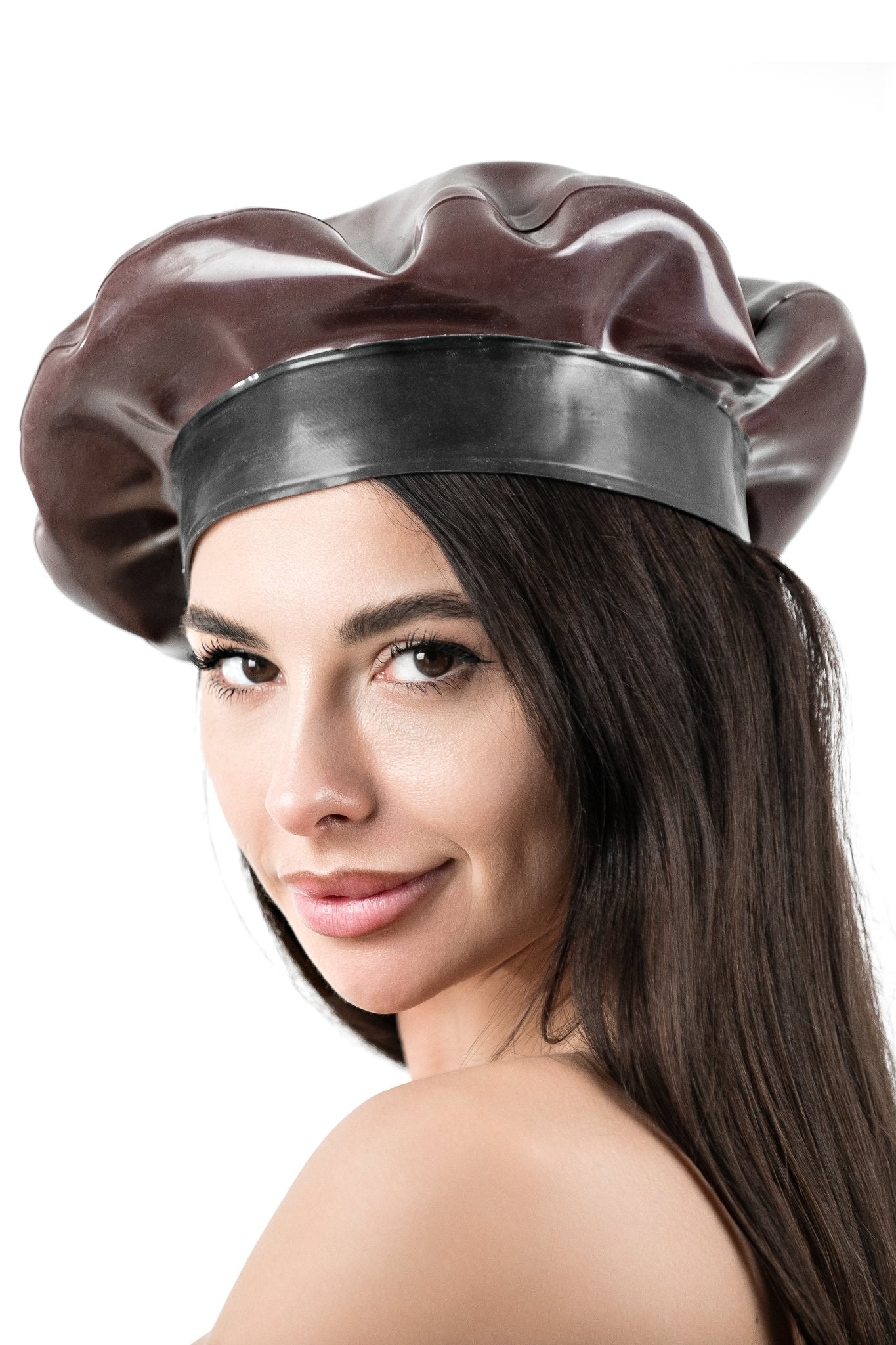 Latex Beret. Brown - Elinlatex