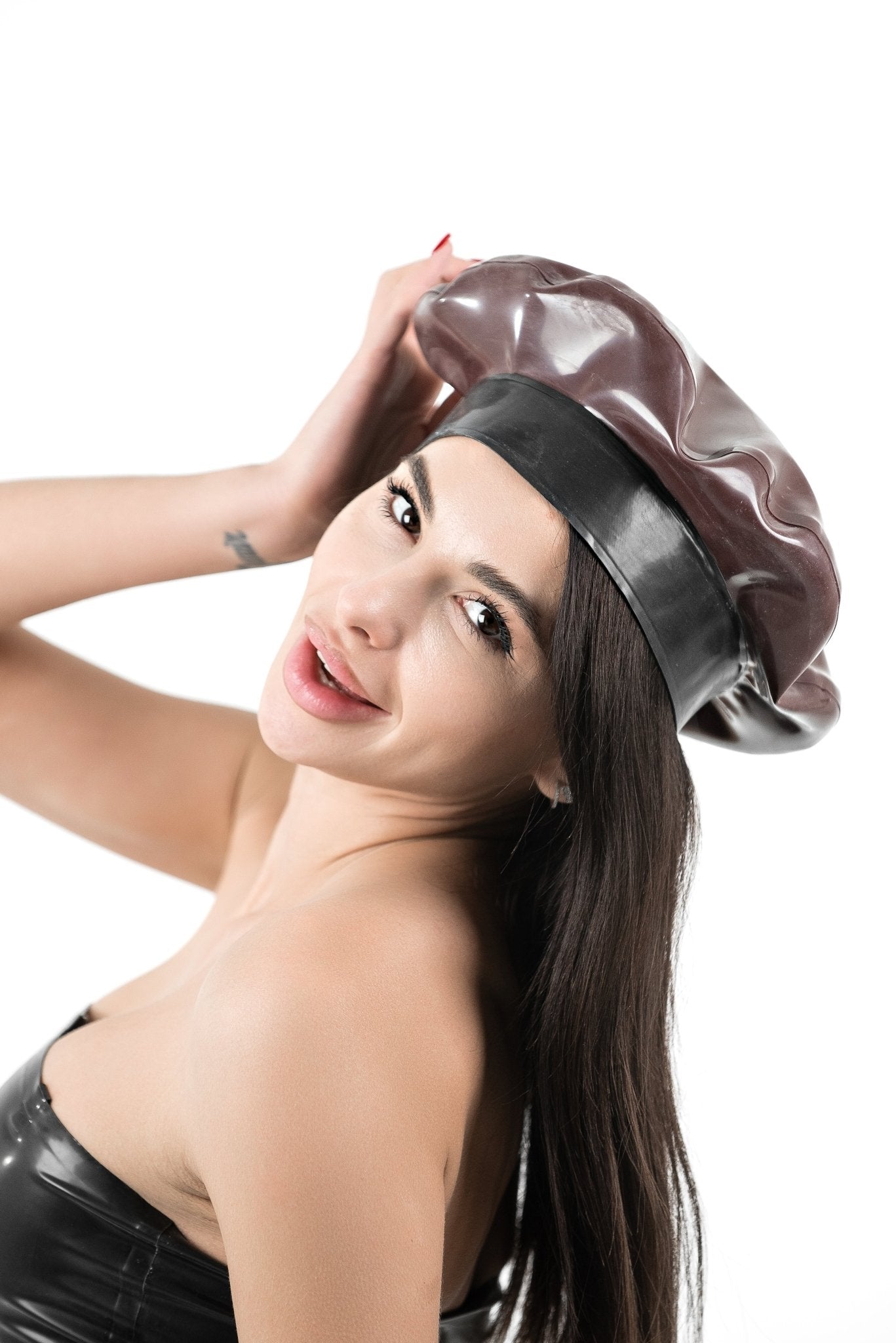 Latex Beret. Brown - Elinlatex