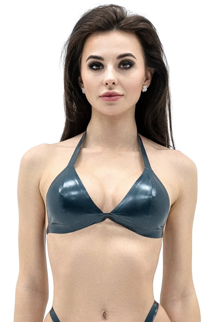 Latex bra. Metallic Blue - Elinlatex