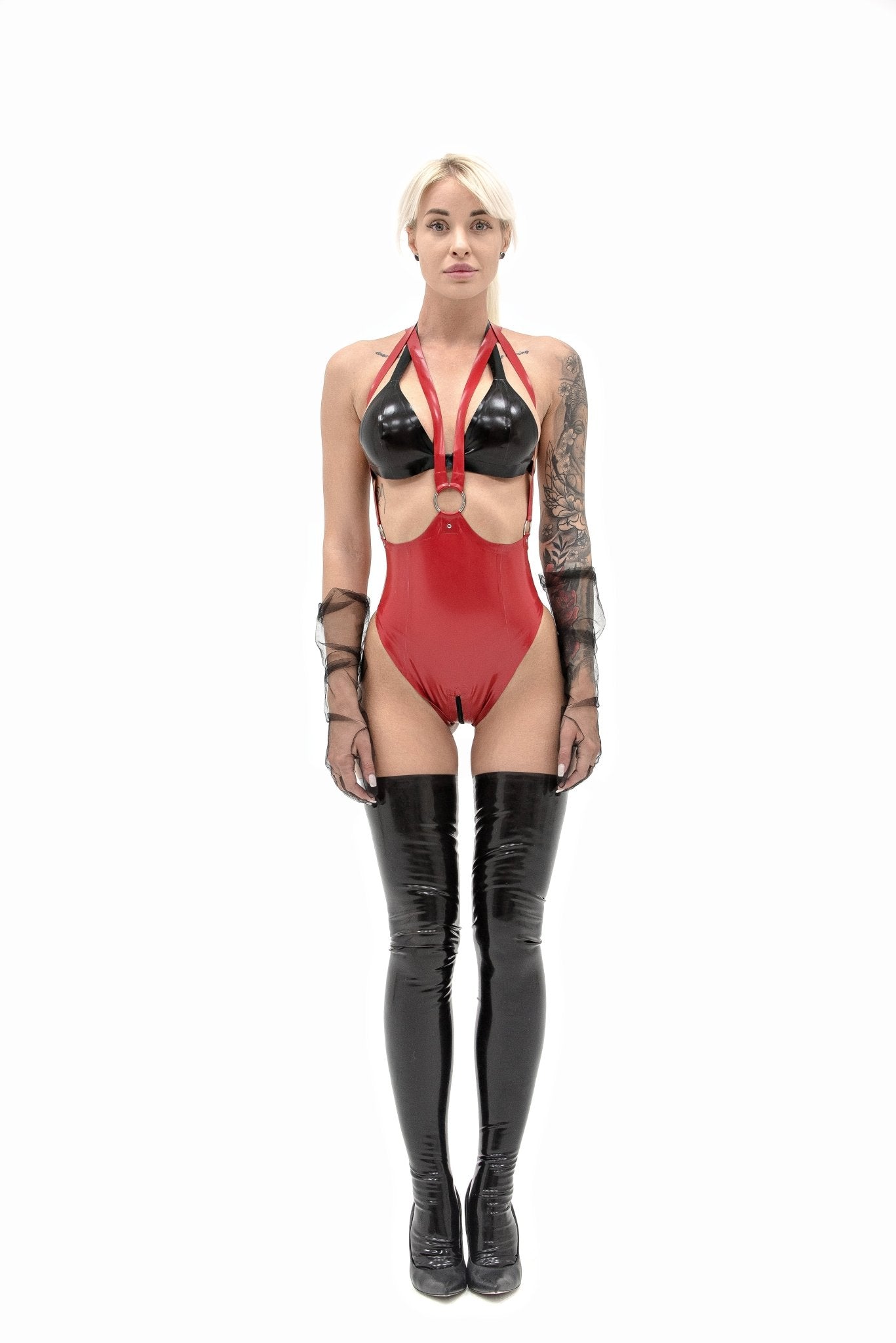 Latex leotard with open bust - Elinlatex