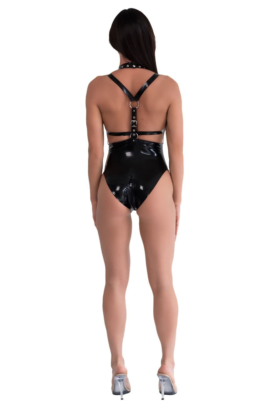 Latex leotard with open bust - Elinlatex