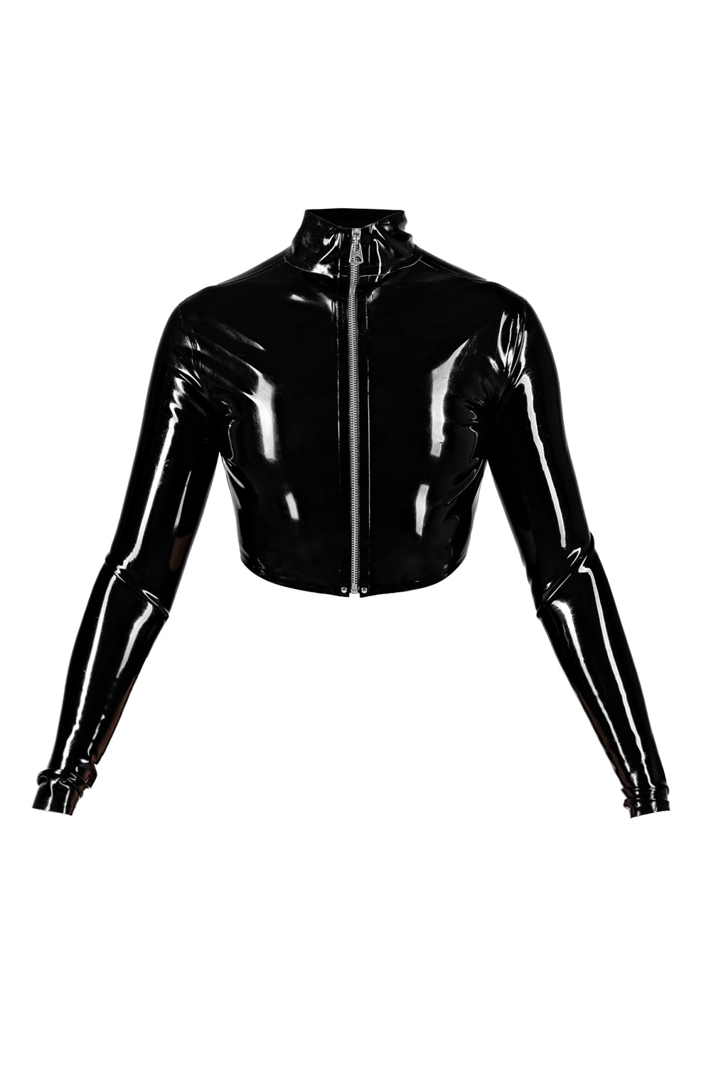 Latex Top and High-Waist Panties set. Black