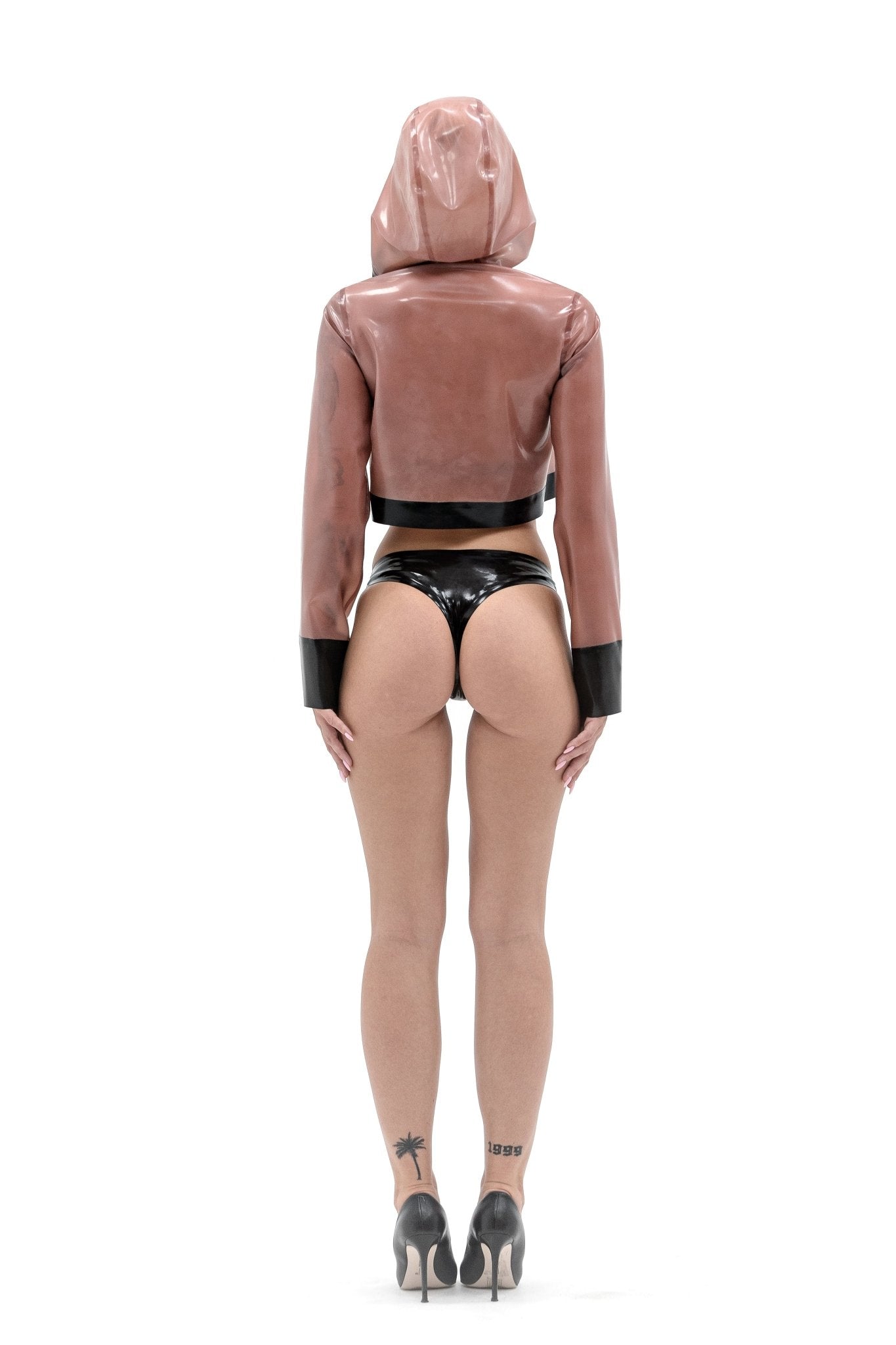 Latex shortcut jacket with a hood - Elinlatex