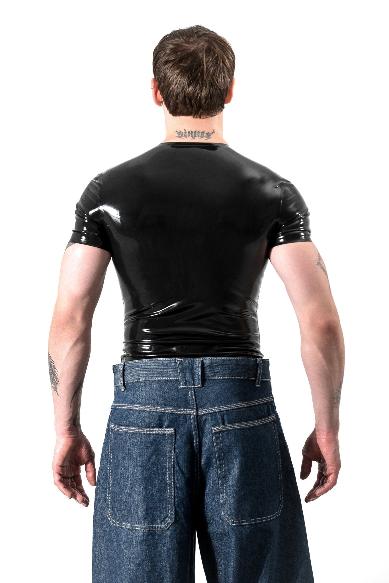 Latex T-Shirt for Men. Black - Elinlatex