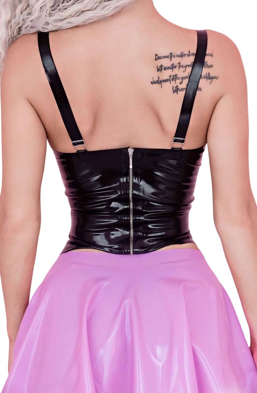 Latex Zipper Top with underwire and shoulder straps - Elinlatex