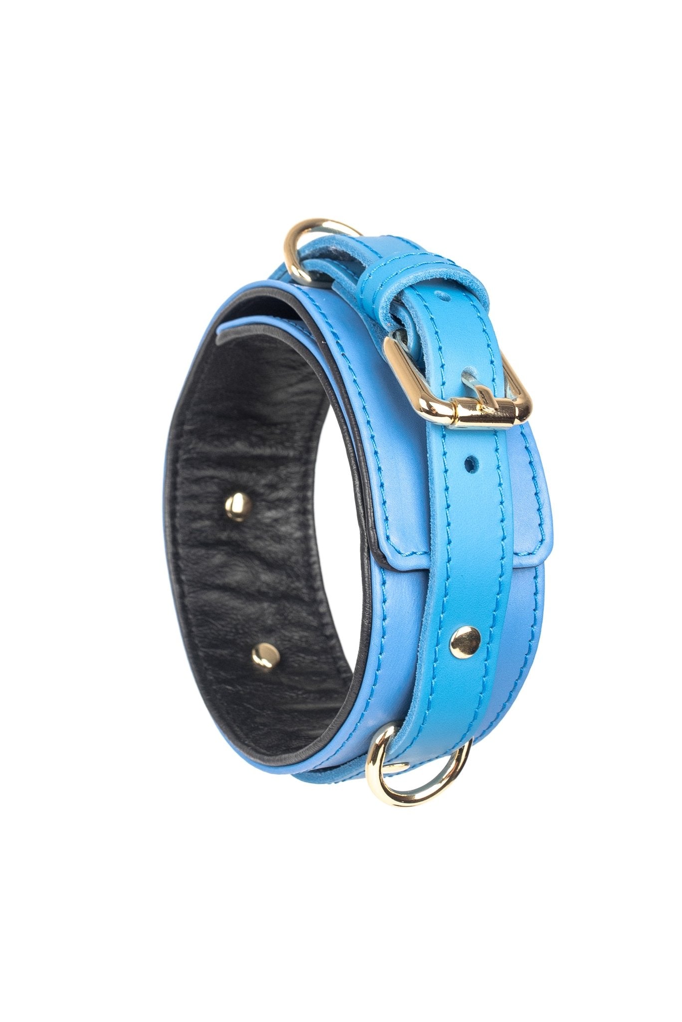 Leather Choker. Blue - Elinlatex