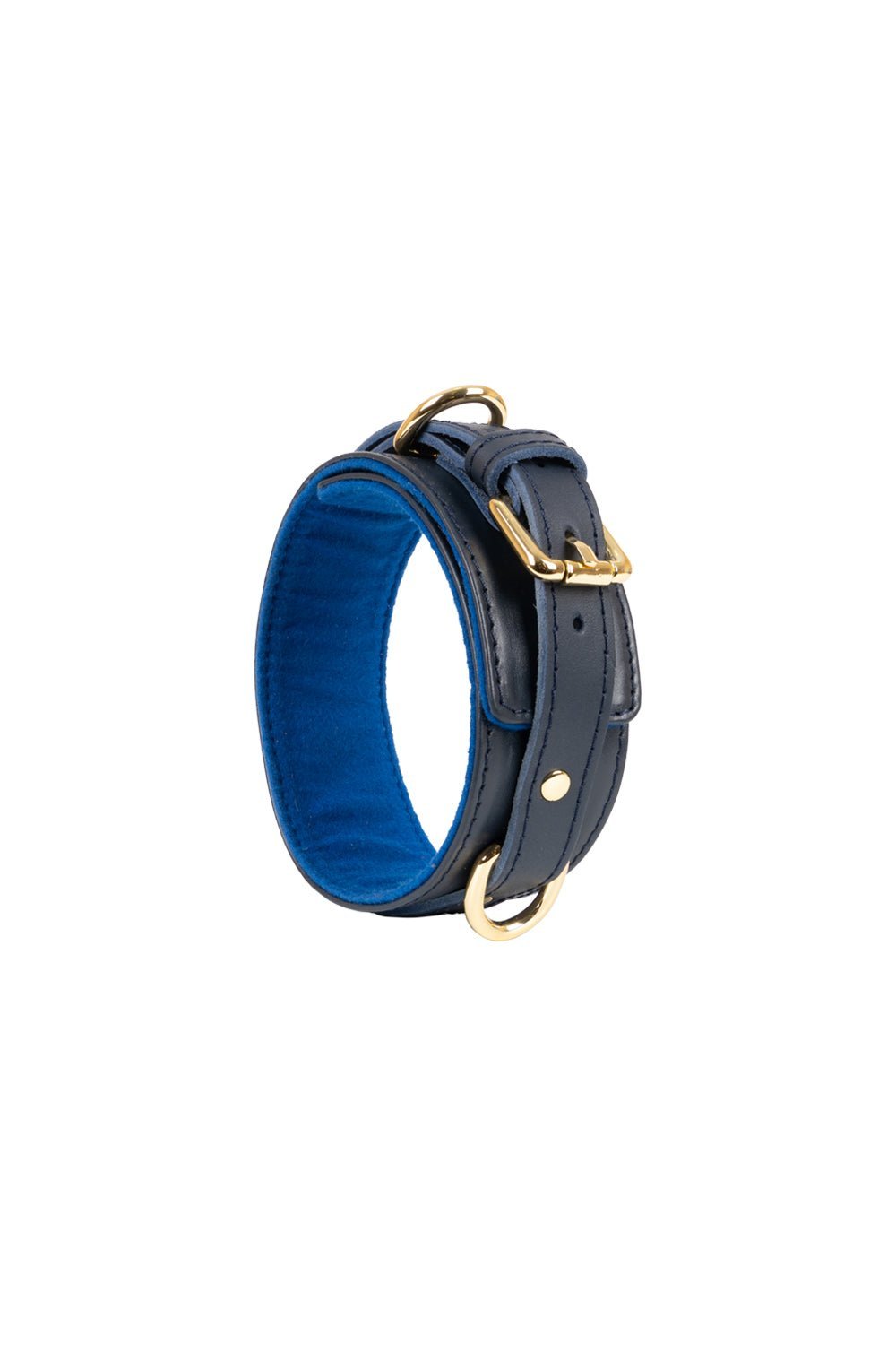 Leather Choker. Blue - Elinlatex