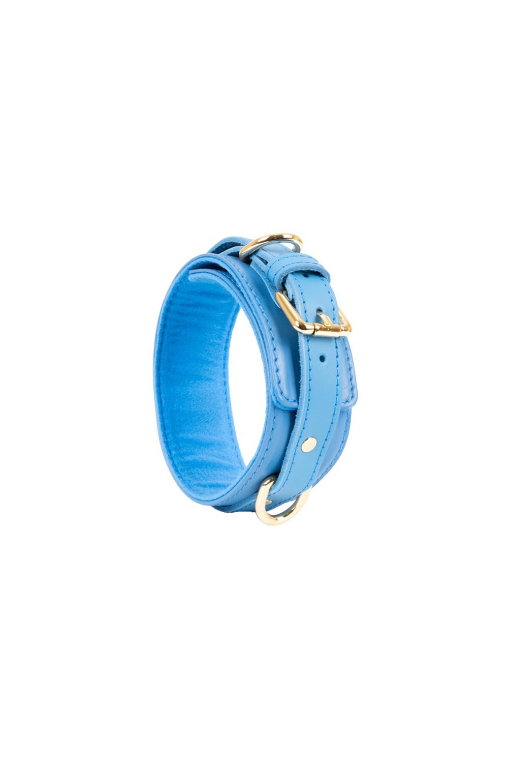 Leather Choker. Blue - Elinlatex