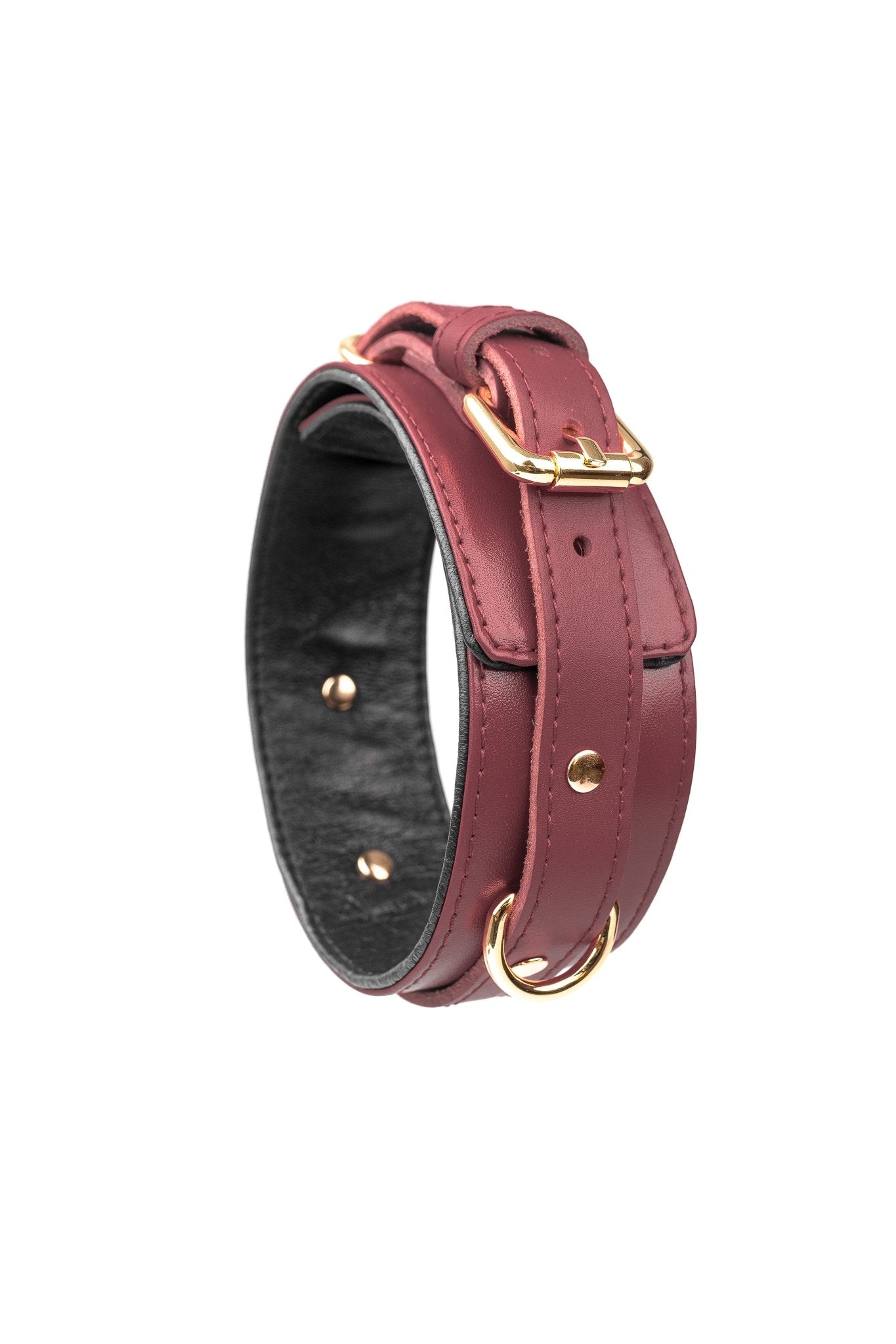 Leather Choker. Burgundy - Elinlatex