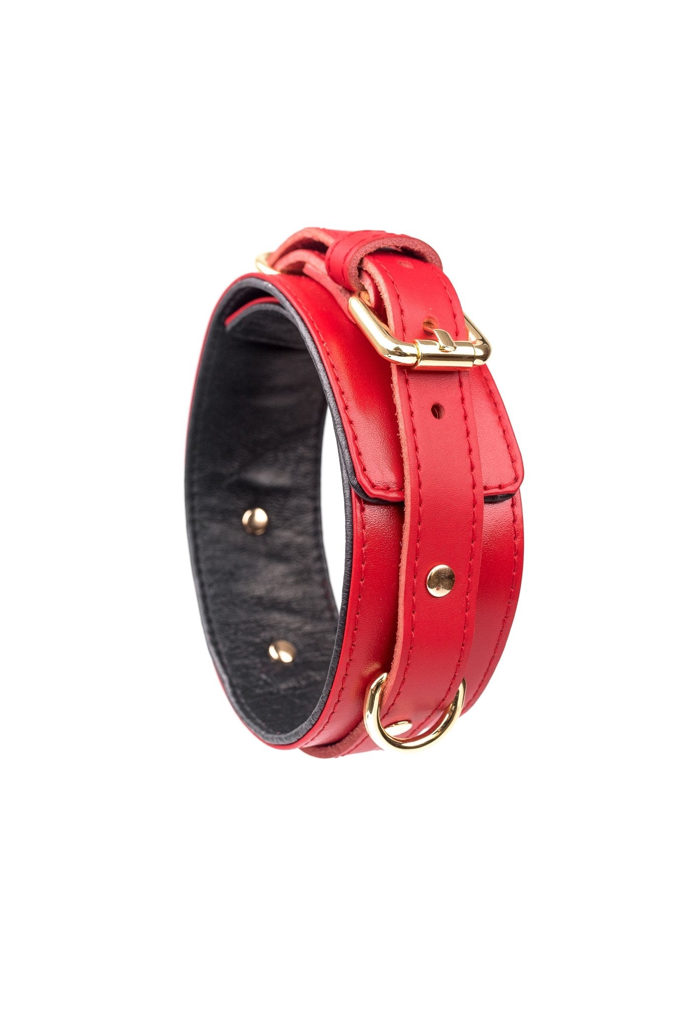 Leather Choker. Red - Elinlatex