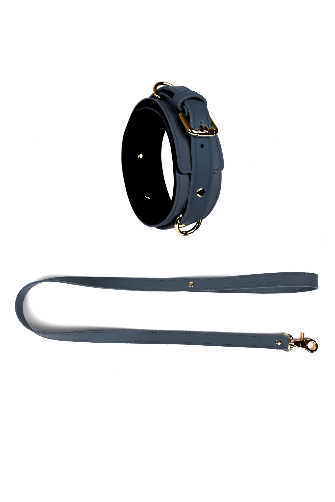 Leather Choker with Leash. 10 colors - Elinlatex