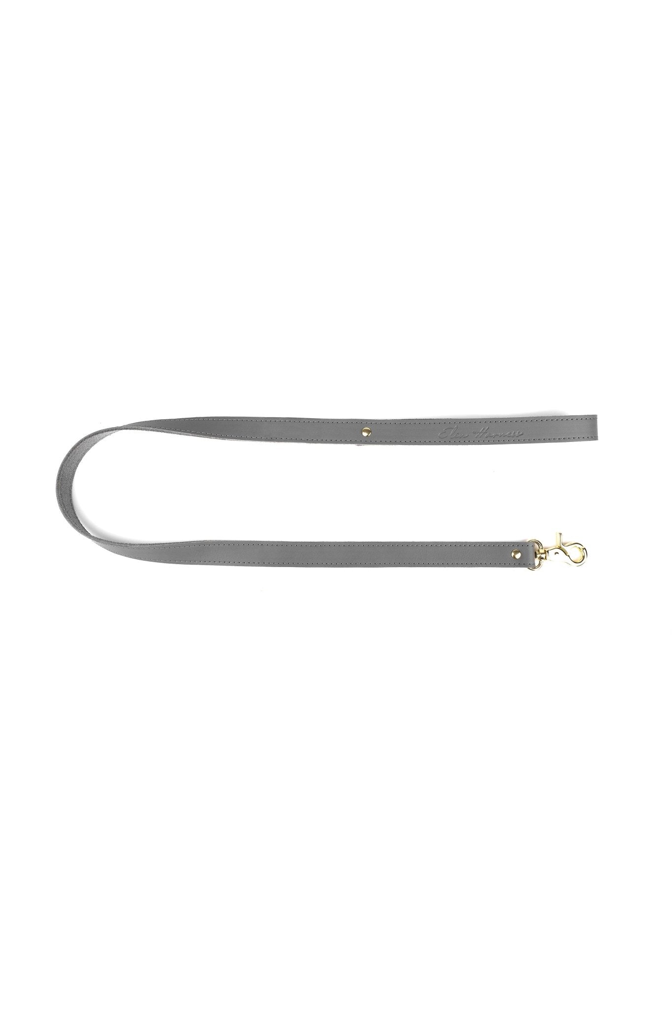 Leather leash. Gray - Elinlatex