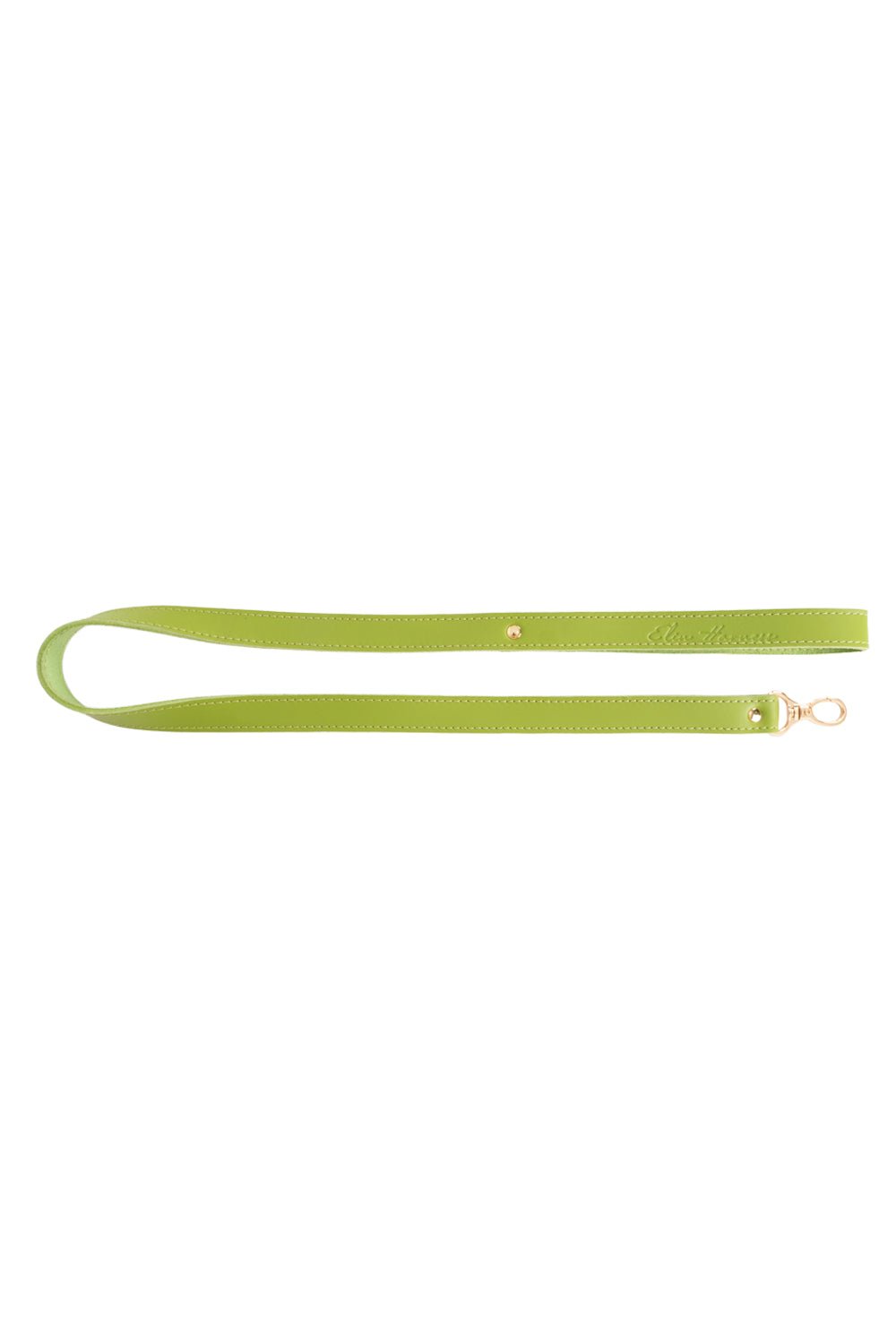 Leather leash. Green - Elinlatex